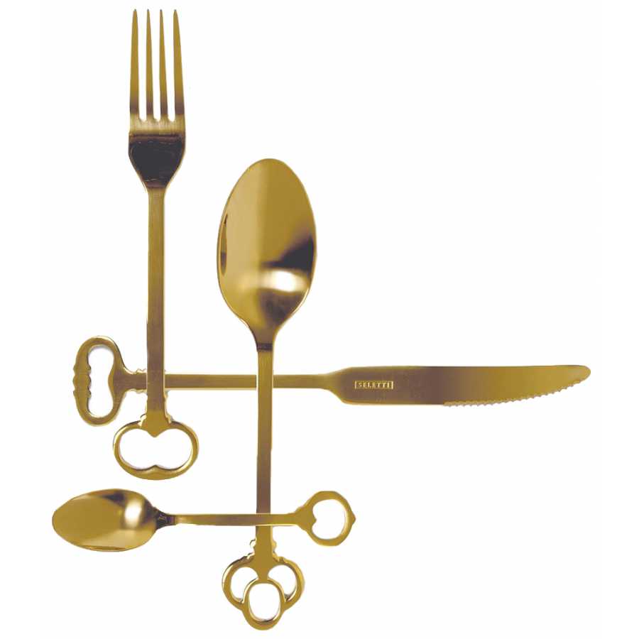 Seletti Keytlery Cutlery - Set of 24 - Gold