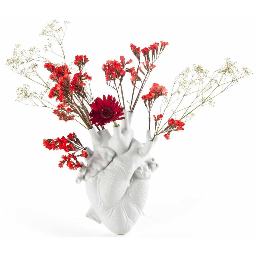 Seletti Love In Bloom Heart Vase - White