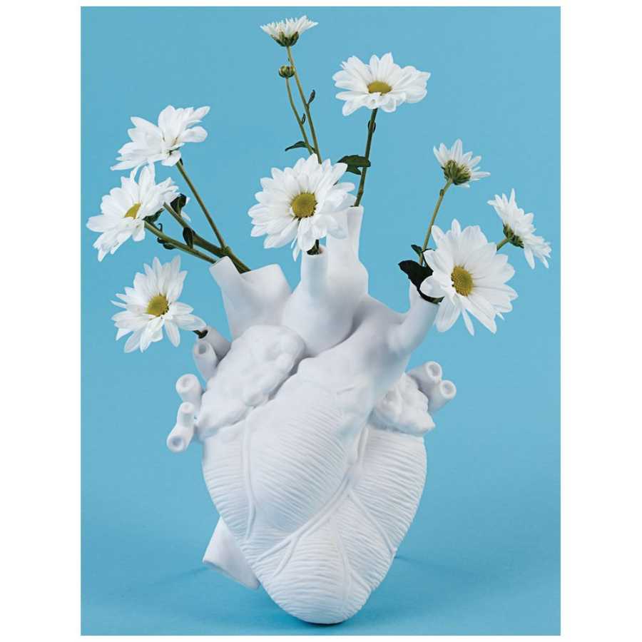 Seletti Love In Bloom Heart Vase - White
