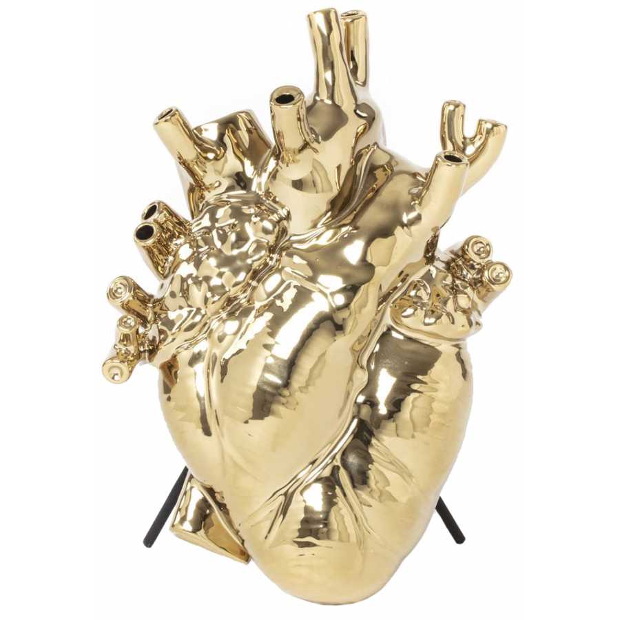 Seletti Love In Bloom Heart Vase - Gold