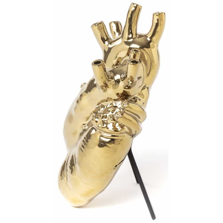 Seletti Love In Bloom Heart Vase - Gold