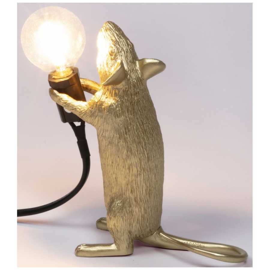 Seletti Mouse Standing Lamp - Gold