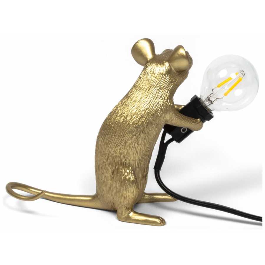 Seletti Mouse Sitting Lamp - Gold