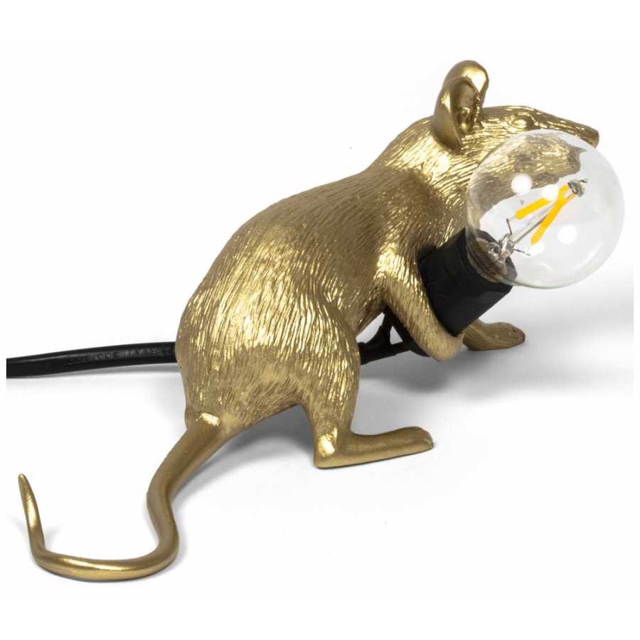Seletti Mouse Lying Down Lamp - Gold