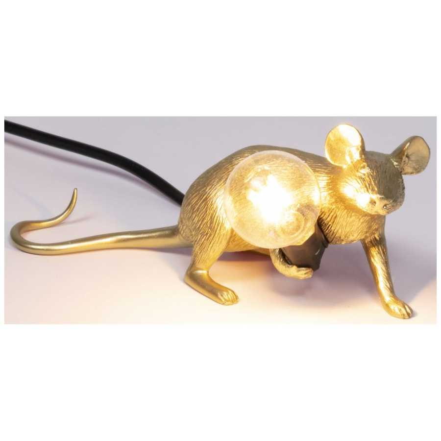 Seletti Mouse Lying Down Lamp - Gold