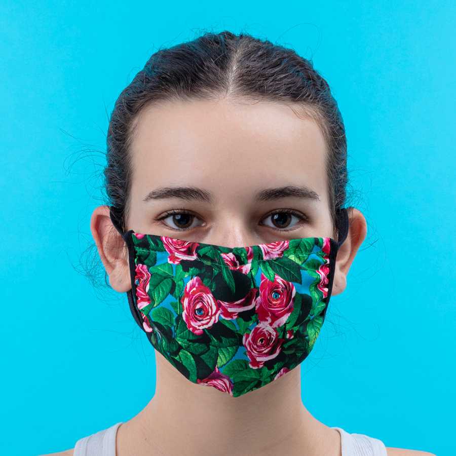 Seletti Washable Antibacterial Face Mask - Roses - Small - Medium