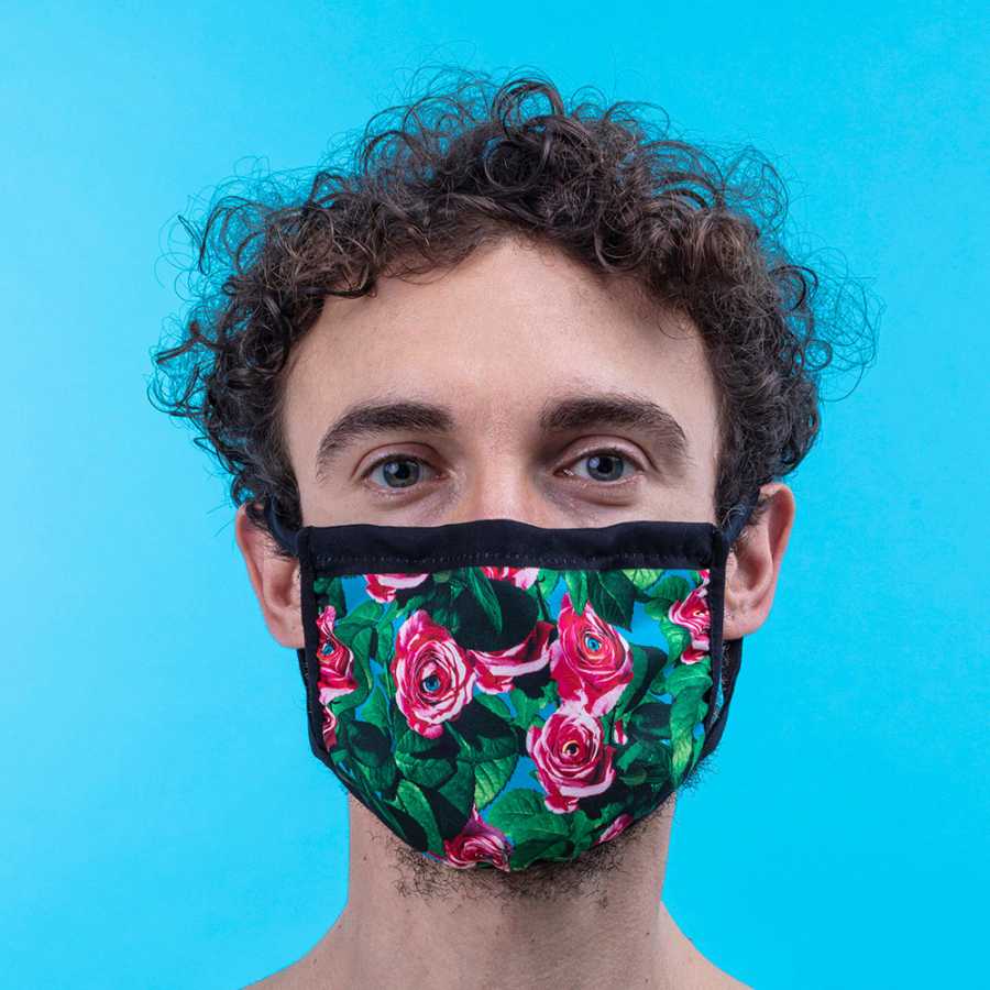 Seletti Washable Antibacterial Face Mask - Roses - Medium - Large