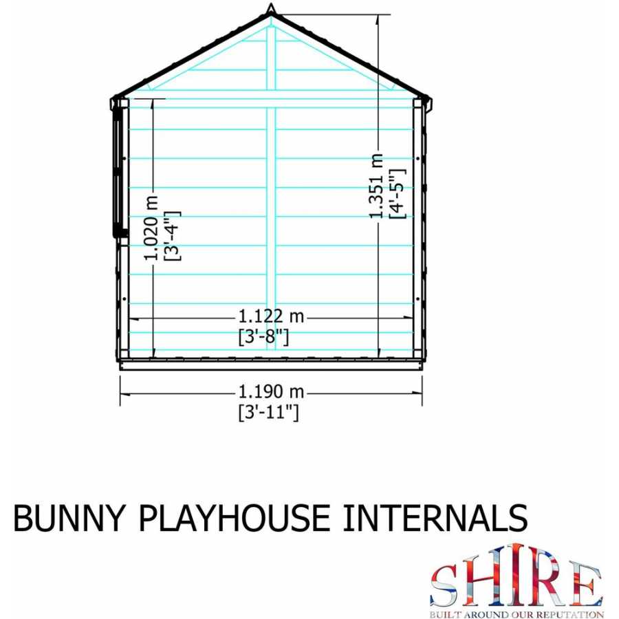 Shire Little Houses Bunny Wendy House - 4Ft x 4Ft