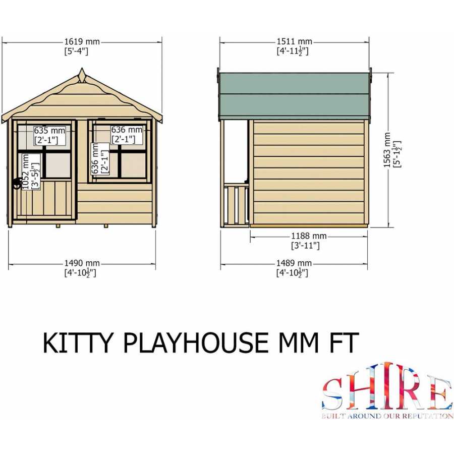Shire Little Houses Kitty Wendy House - 5Ft x 4Ft