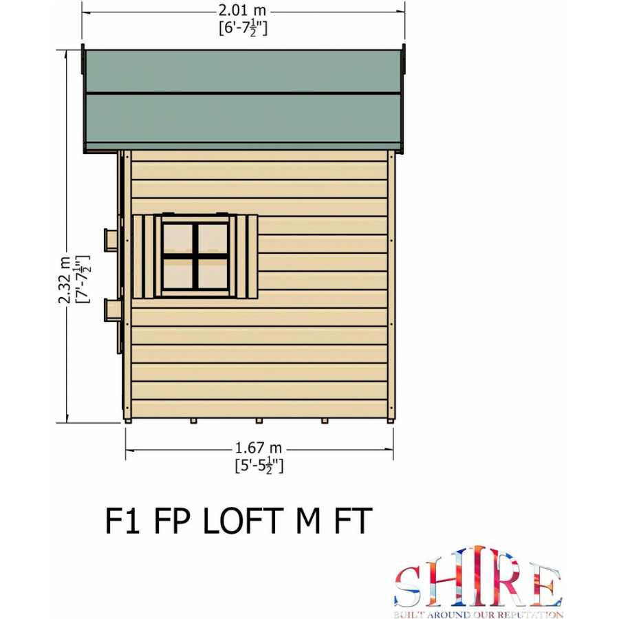 Shire Little Houses Loft Wendy House - 8Ft x 6Ft