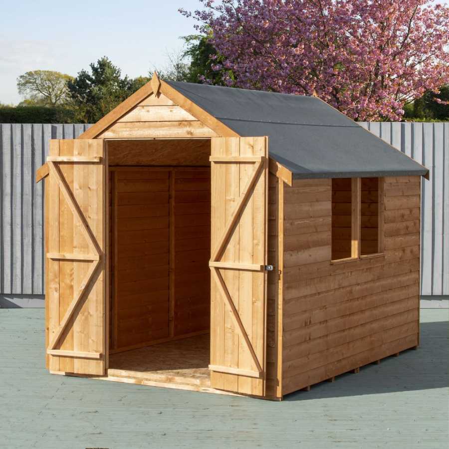 Shire Dip Treated Overlap Double Door Garden Shed With Window - 8Ft x 6Ft
