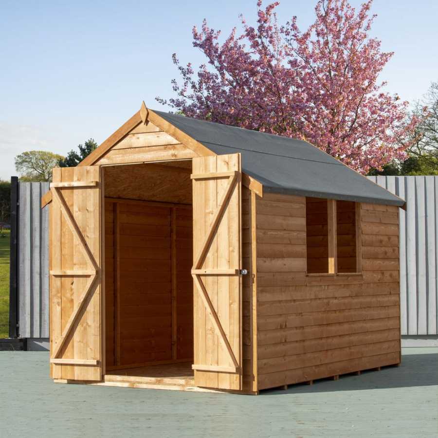Shire Dip Treated Overlap Double Door Garden Shed With Window - 8Ft x 6Ft