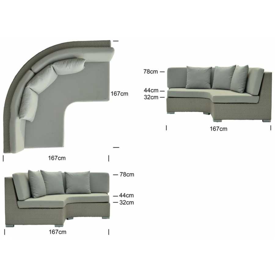 Skyline Design Pacific Silver Walnut Curved Sofa