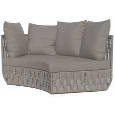 Skyline Design Strips Silver Walnut Right Curve 2 Seater Sofa Outdoor Module