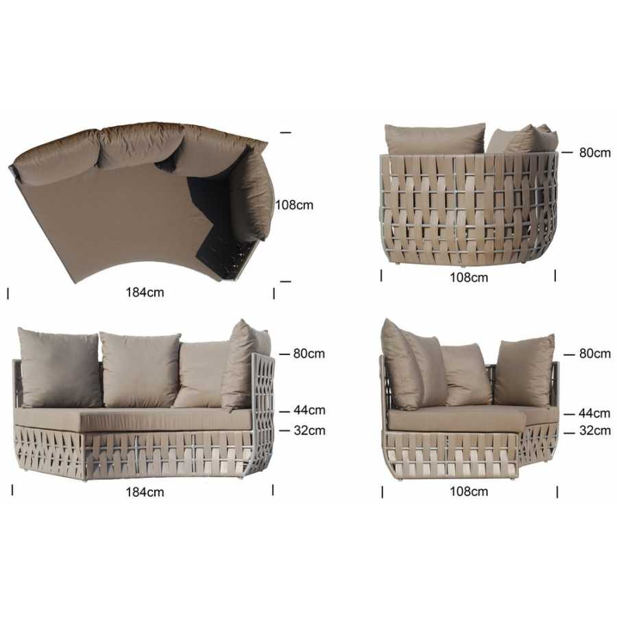 Skyline Design Strips Silver Walnut Left Curve Sofa