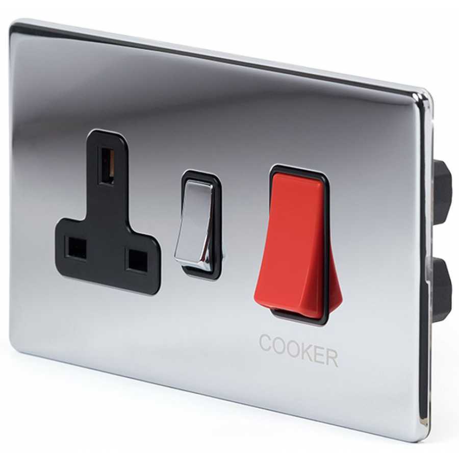 Soho Lighting Finsbury Cooker Control Socket - Polished Chrome