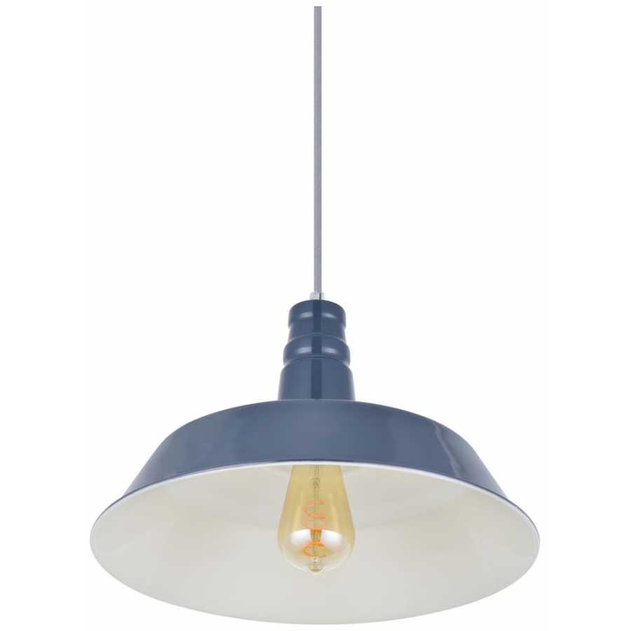 Soho Lighting Argyll Industrial Pendant Light - Leaden Grey / Slate - Small