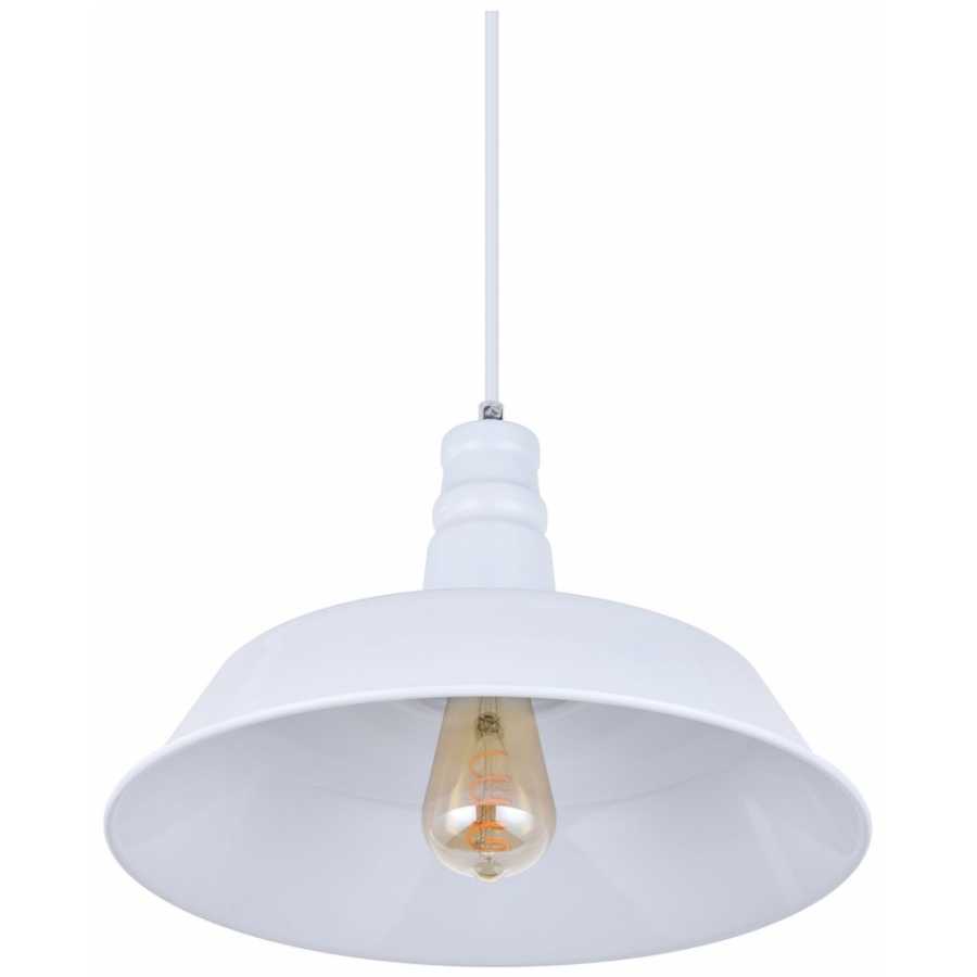 Soho Lighting Argyll Industrial Pendant Light - Pure White - Small