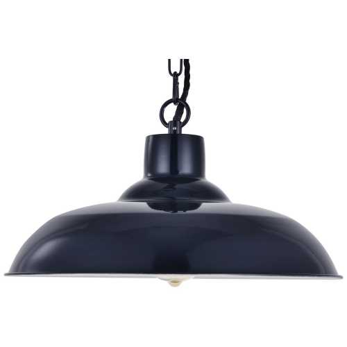 Soho Lighting Portland Reclaimed Style Industrial Pendant Light - Navy Blue