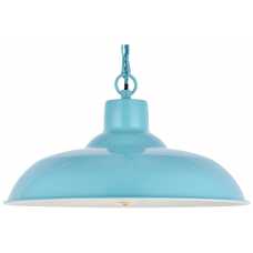 Soho Lighting Portland Reclaimed Style Industrial Pendant Light - Turquoise