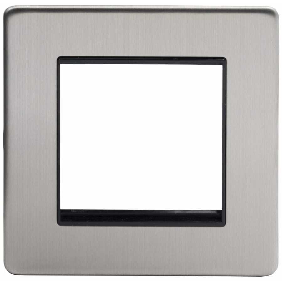 Soho Lighting Finsbury Single Data Plate 2 Modules  - Brushed Chrome / Black