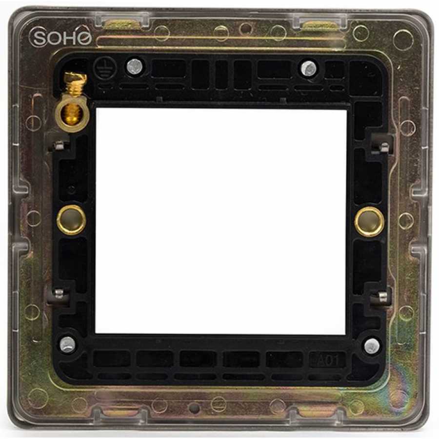 Soho Lighting Finsbury Single Data Plate 2 Modules  - Brushed Chrome / Black