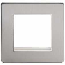 Soho Lighting Finsbury Single Data Plate 2 Modules  - Brushed Chrome & White