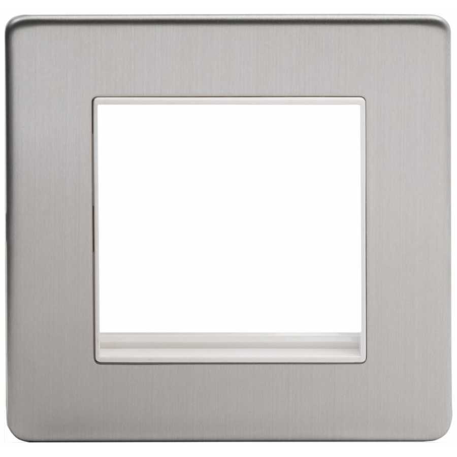 Soho Lighting Finsbury Single Data Plate 2 Modules  - Brushed Chrome / White