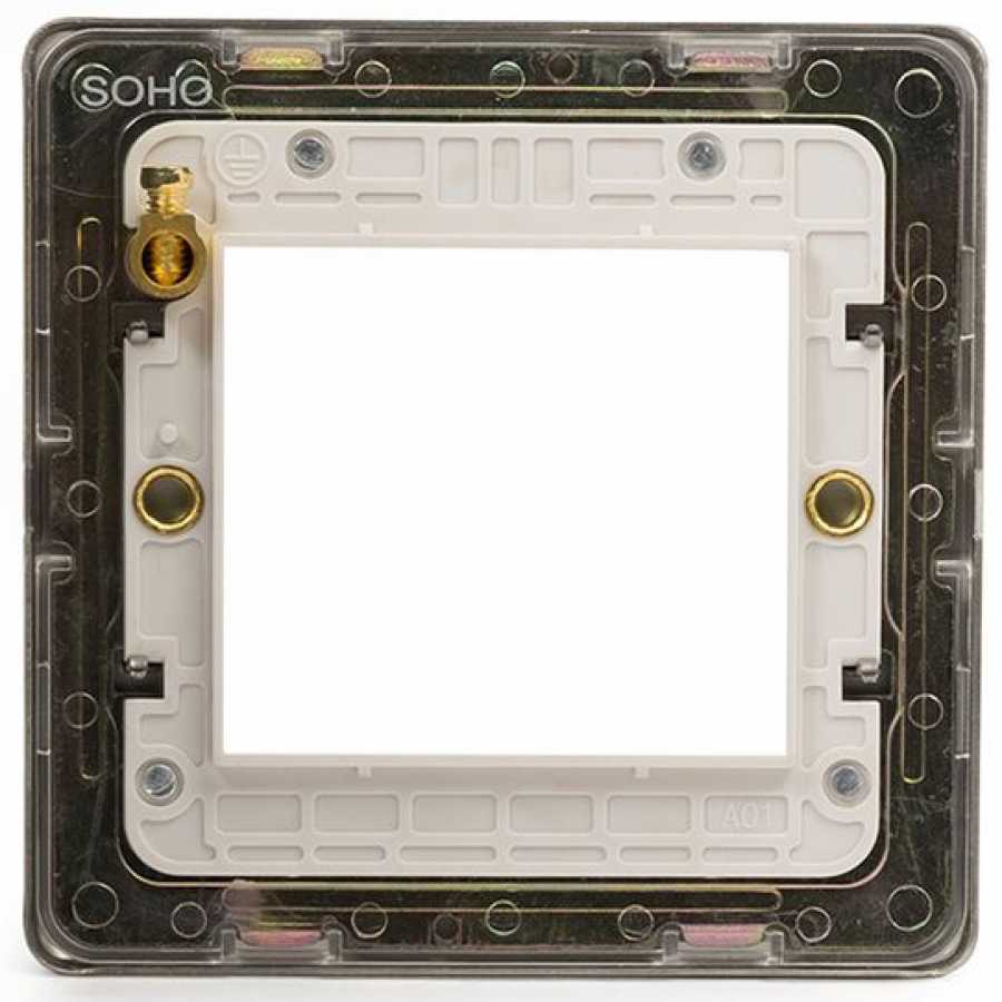 Soho Lighting Finsbury Single Data Plate 2 Modules  - Brushed Chrome / White