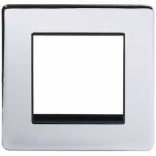 Soho Lighting Finsbury Single Data Plate 2 Modules  - Polished Chrome & Black