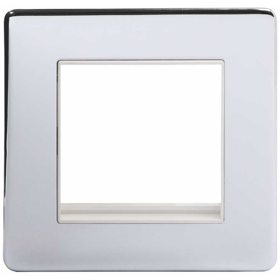 Soho Lighting Finsbury Polished Chrome Single Data Plate 2 Modules  - Polished Chrome / White