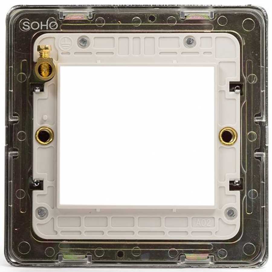 Soho Lighting Finsbury Polished Chrome Single Data Plate 2 Modules  - Polished Chrome / White