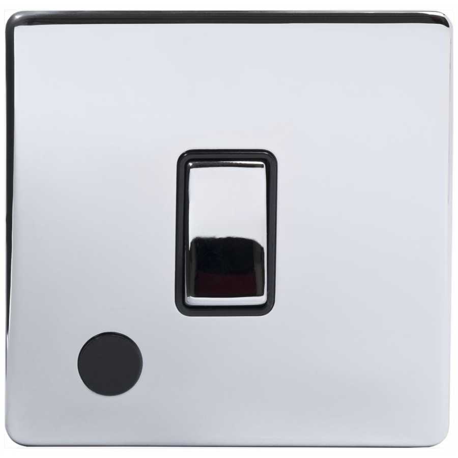 Soho Lighting Finsbury 1 Gang Flex Outlet Switch - Polished Chrome / Black