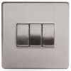 Soho Lighting Finsbury 3 Gang Intermediate Switch - Brushed Chrome & White