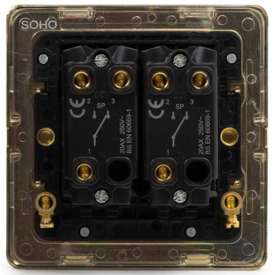 Soho Lighting Savoy 2 Gang 2 Way Toggle Dolly Period Switch