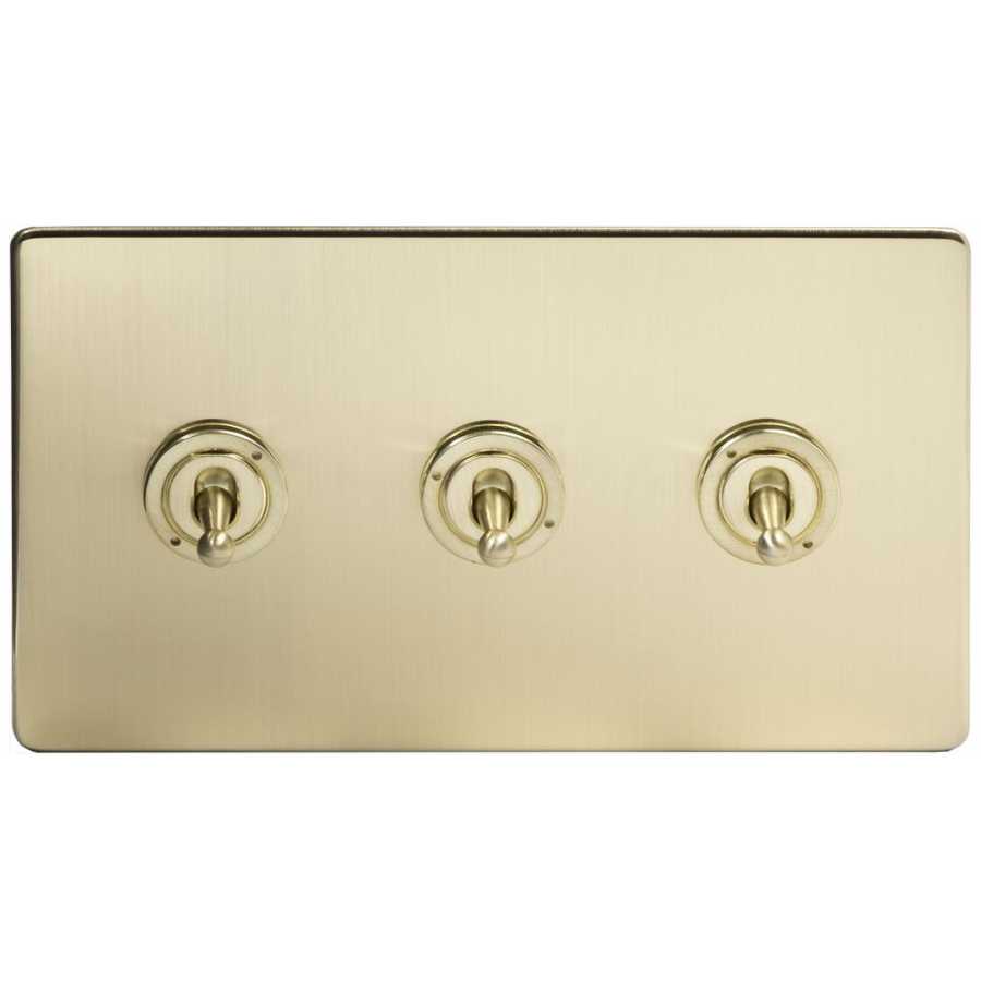 Soho Lighting Savoy 3 Gang 2 Way Toggle Dolly Period Switch
