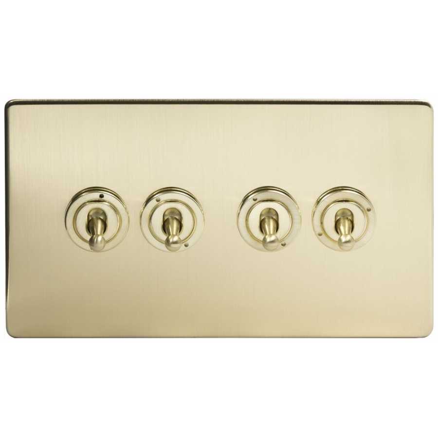 Soho Lighting Savoy 4 Gang 2 Way Toggle Dolly Period Switch