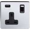Soho Lighting Finsbury 1 Gang USB Socket - Polished Chrome & Black