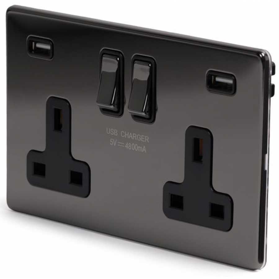 Soho Lighting Connaught 2 Gang DP Fast Charge USB Socket