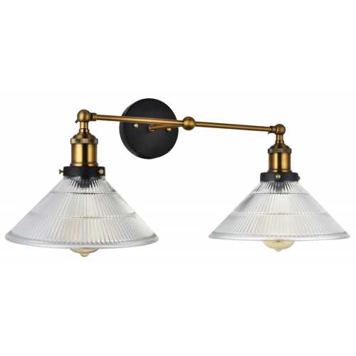 Soho Lighting Romilly Etched Glass Double Funnel French Style Wall Light