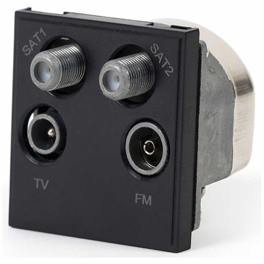 Soho Lighting Soho Euromod Sat1 / Sat2 / TV / Radio  - Black