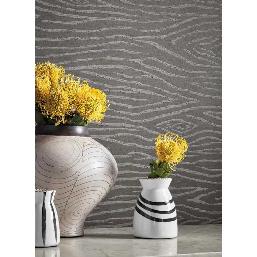 Thibaut Faux Resource Haywood T75136 Charcoal Wallpaper
