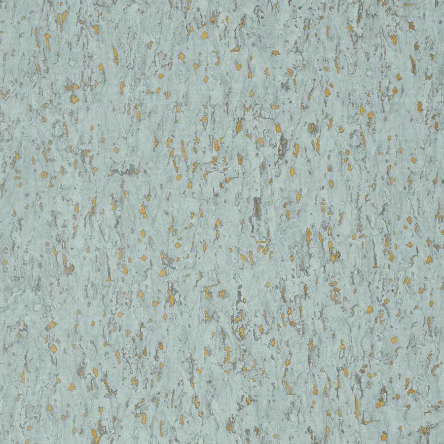 Thibaut Faux Resource Montado Cork T75107 Aqua on Metallic Gold Wallpaper