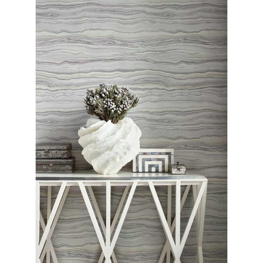 Thibaut Faux Resource Treviso Marble T75175 Grey Wallpaper