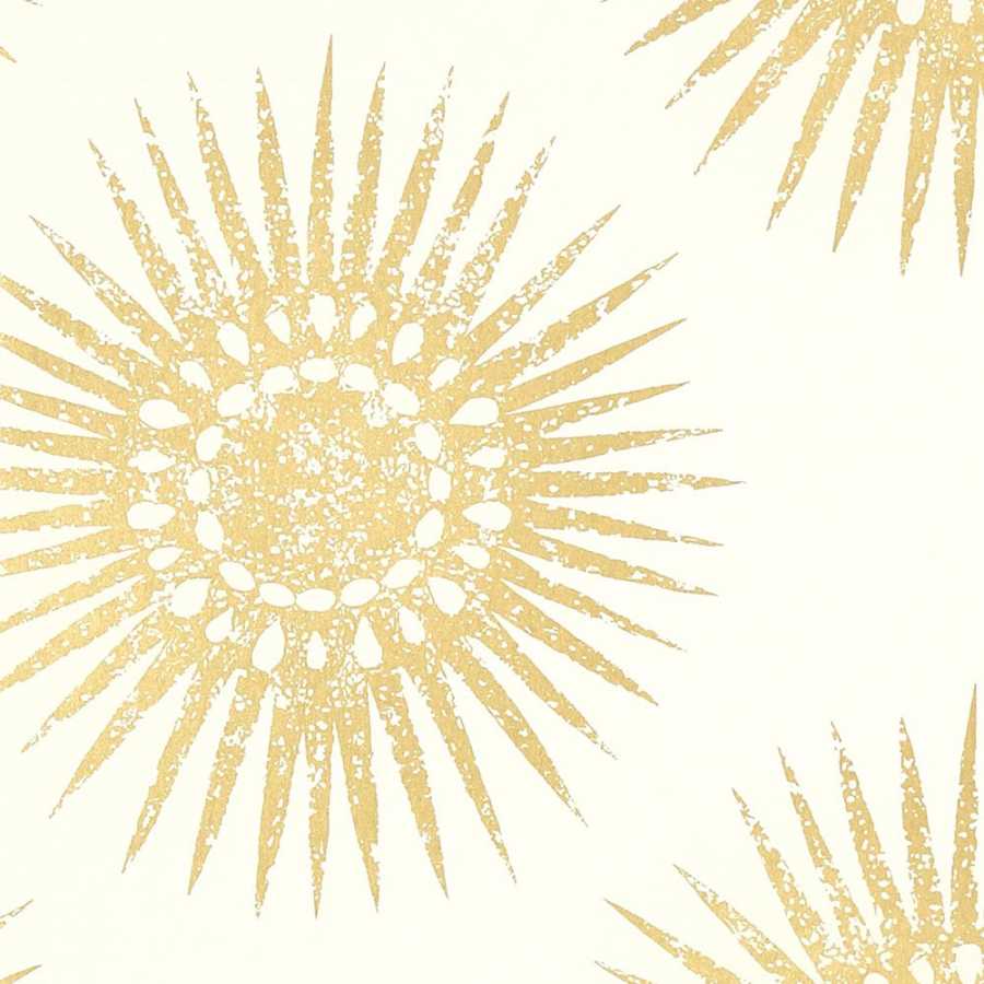Thibaut Graphic Resource Bahia T35143 Metallic Gold on Cream Wallpaper
