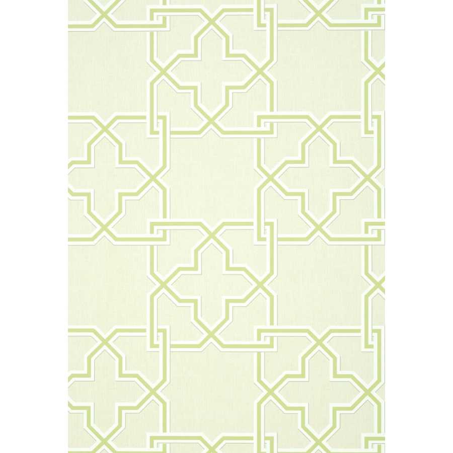 Thibaut Graphic Resource Pierson T35126 Green on Beige Wallpaper