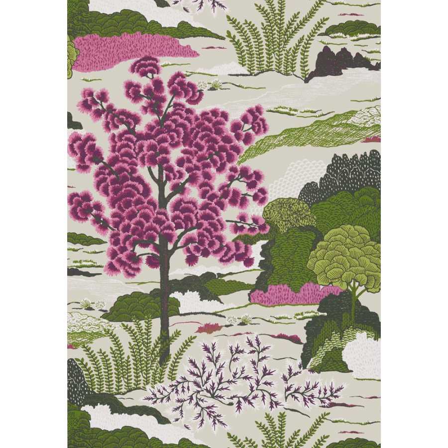 Thibaut Greenwood Daintree T85042 Fuchsia Wallpaper