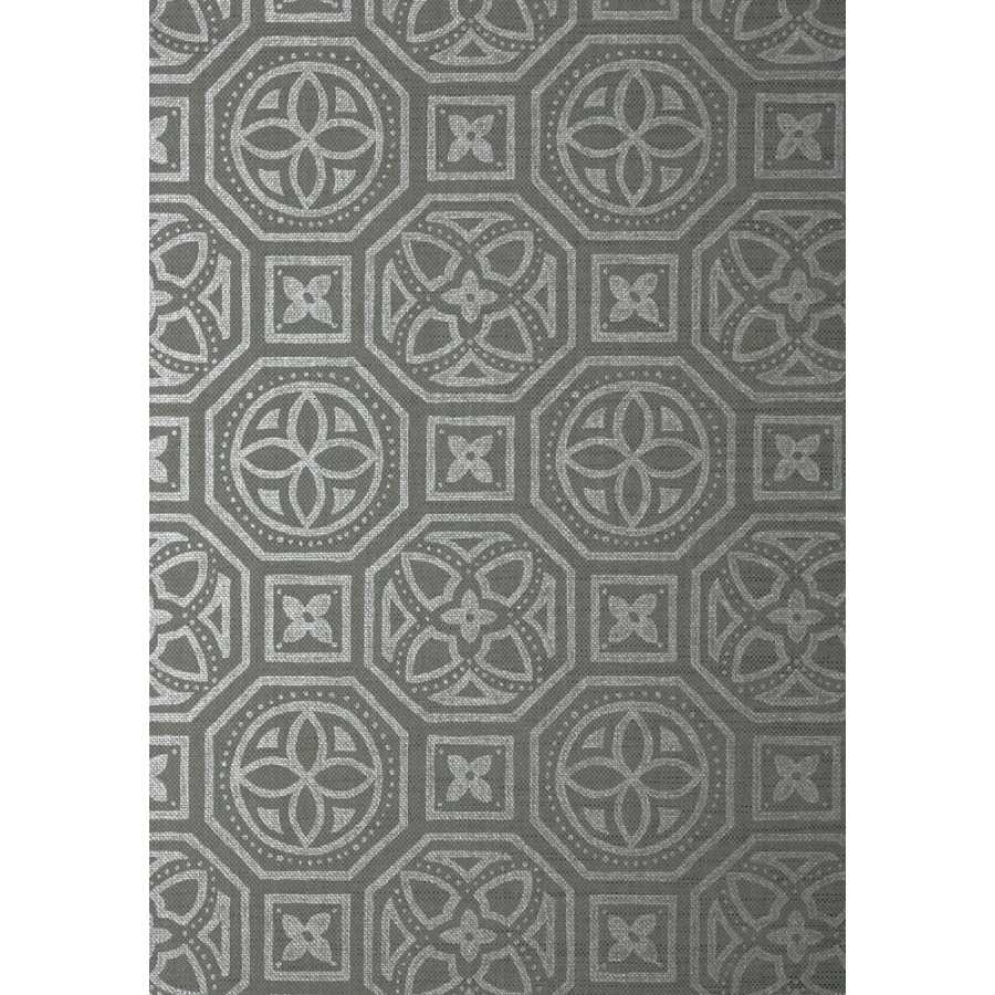 Thibaut Natural Resource 2 Alexander T83024 Silver on Charcoal Wallpaper