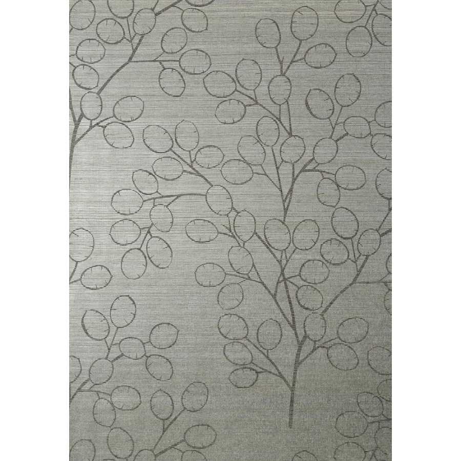 Thibaut Natural Resource 2 Money Tree T83014 Metallic Silver Wallpaper