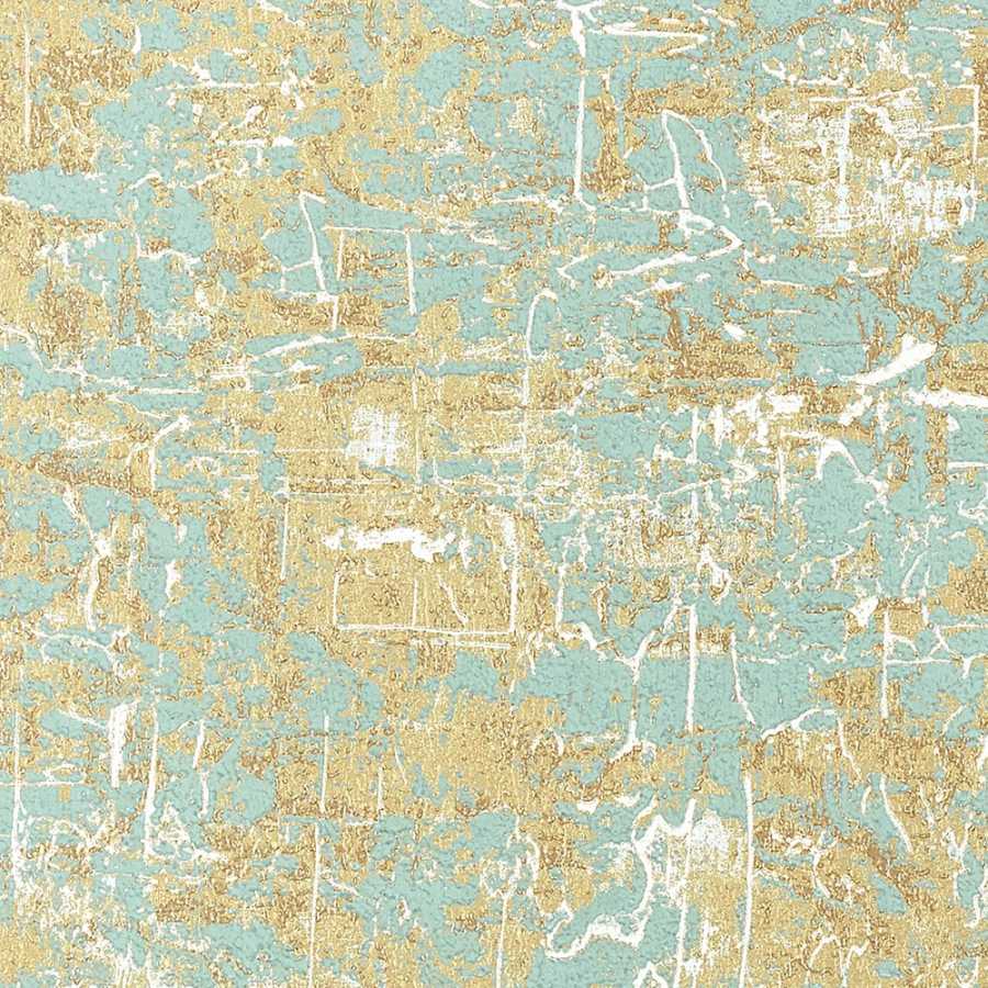 Thibaut Natural Resource 2 Universe Texture T83066 Metallic on Aqua Wallpaper